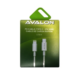 CABLE PD TIPO C A LIGHTNING AVALON 20W 120CM